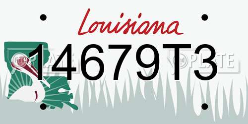 14679T3 Louisiana License Plate