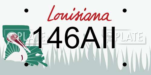 146AII Louisiana License Plate