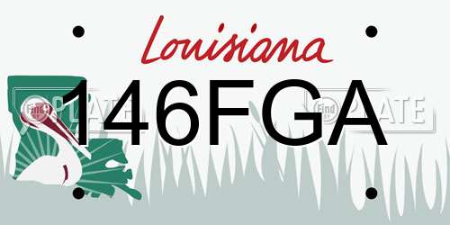 146FGA Louisiana License Plate