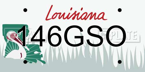 146GSO Louisiana License Plate