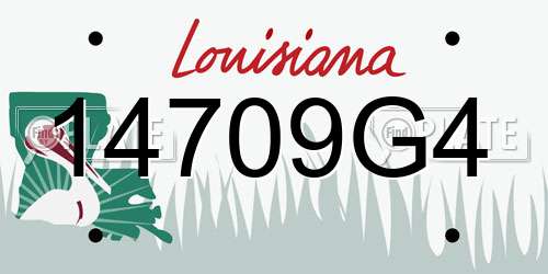 14709G4 Louisiana License Plate