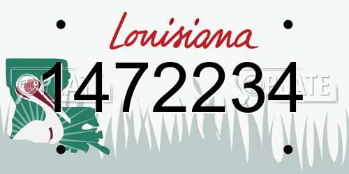 1472234 Louisiana License Plate