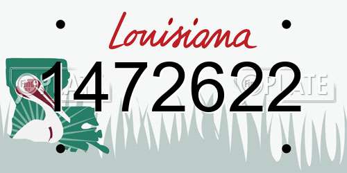 1472622 Louisiana License Plate