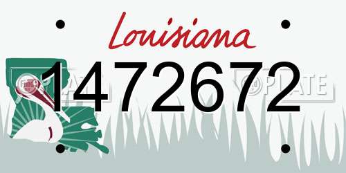 1472672 Louisiana License Plate