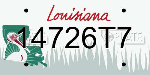 14726T7 Louisiana License Plate