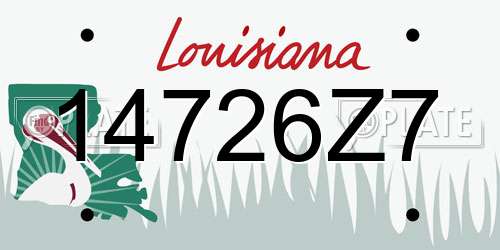 14726Z7 Louisiana License Plate