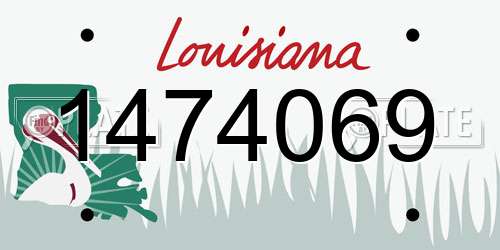 1474069 Louisiana License Plate