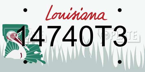 14740T3 Louisiana License Plate