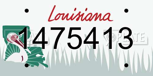1475413 Louisiana License Plate