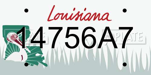 14756A7 Louisiana License Plate