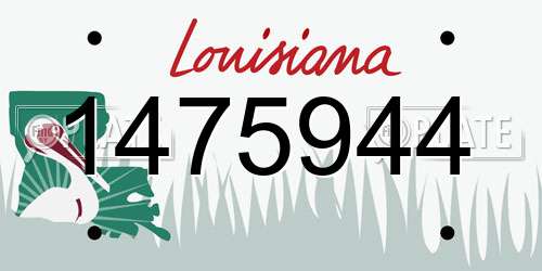 1475944 Louisiana License Plate