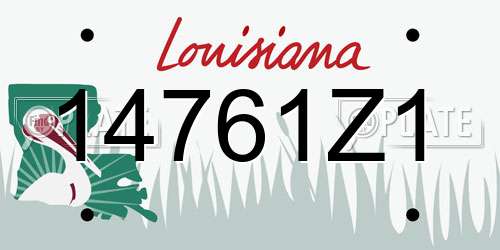 14761Z1 Louisiana License Plate