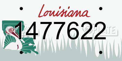 1477622 Louisiana License Plate
