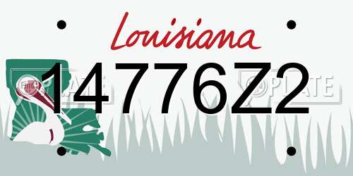14776Z2 Louisiana License Plate