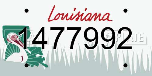 1477992 Louisiana License Plate