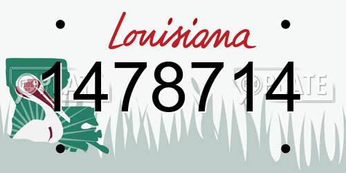 1478714 Louisiana License Plate