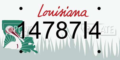 14787I4 Louisiana License Plate