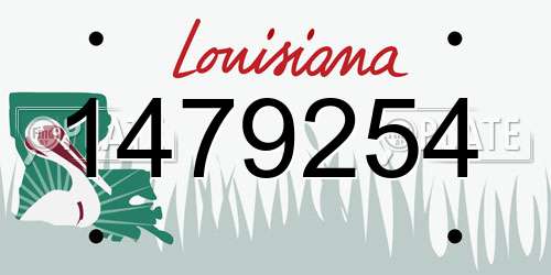 1479254 Louisiana License Plate