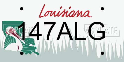 147ALG Louisiana License Plate