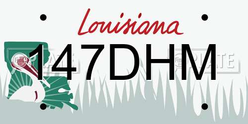 147DHM Louisiana License Plate