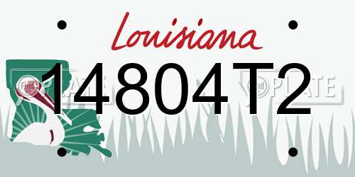14804T2 Louisiana License Plate