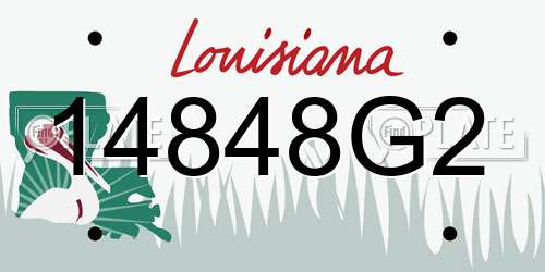 14848G2 Louisiana License Plate