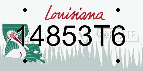 14853T6 Louisiana License Plate