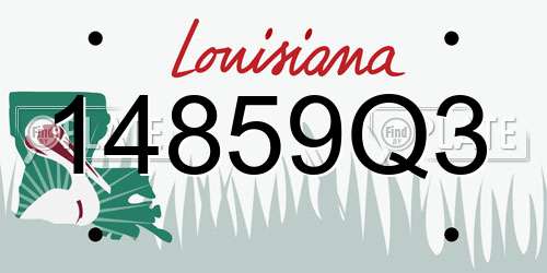 14859Q3 Louisiana License Plate
