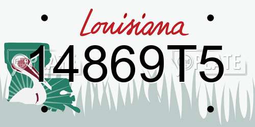 14869T5 Louisiana License Plate