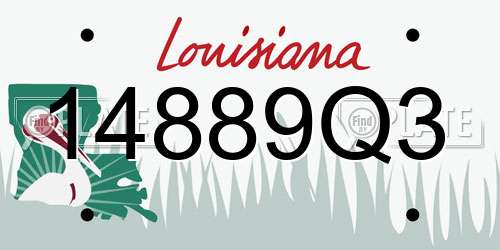 14889Q3 Louisiana License Plate