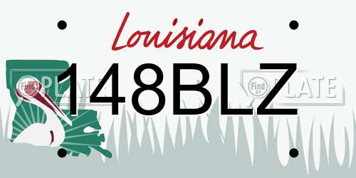 148BLZ Louisiana License Plate