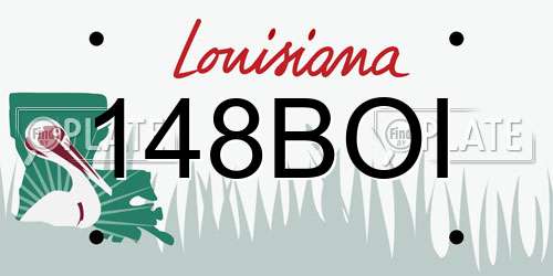 148BOI Louisiana License Plate