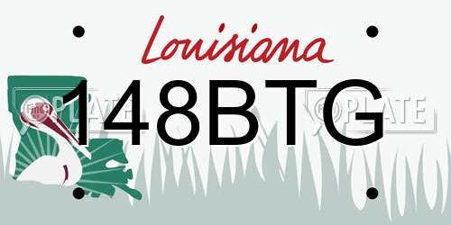 148BTG Louisiana License Plate