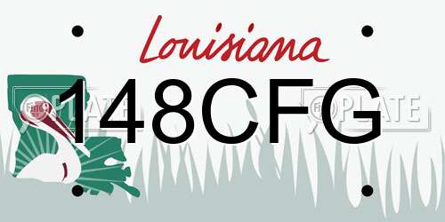 148CFG Louisiana License Plate