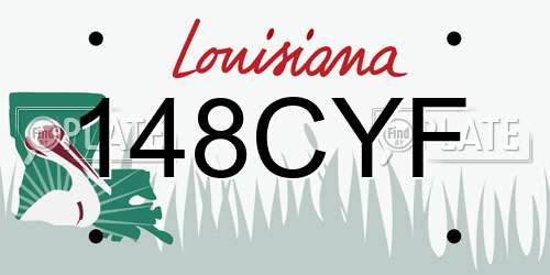 148CYF Louisiana License Plate