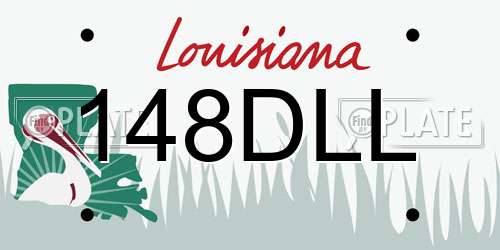 148DLL Louisiana License Plate