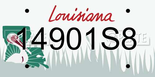 14901S8 Louisiana License Plate