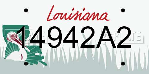 14942A2 Louisiana License Plate