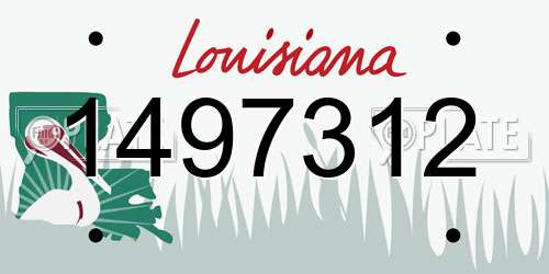 1497312 Louisiana License Plate