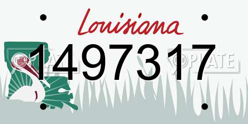 1497317 Louisiana License Plate