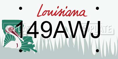 149AWJ Louisiana License Plate