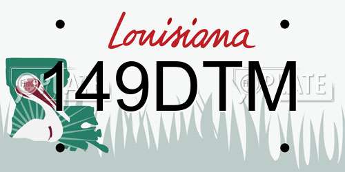 149DTM Louisiana License Plate