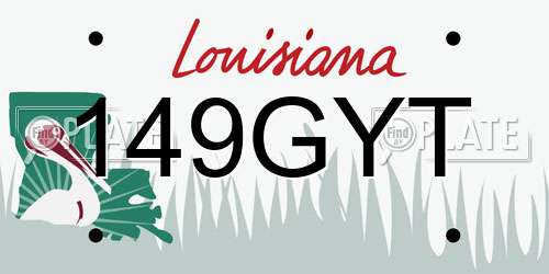 149GYT Louisiana License Plate