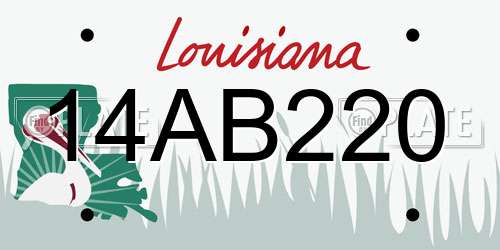 14AB220 Louisiana License Plate