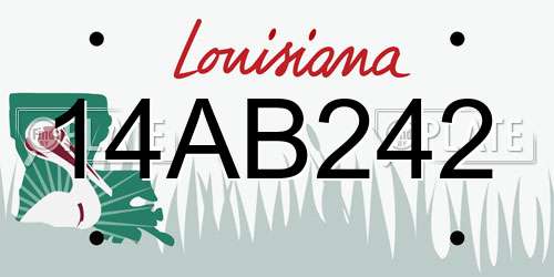 14AB242 Louisiana License Plate