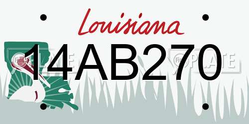 14AB270 Louisiana License Plate