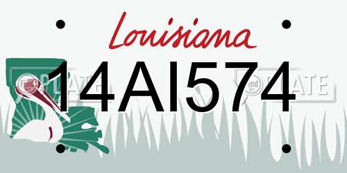 14AI574 Louisiana License Plate