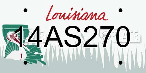 14AS270 Louisiana License Plate