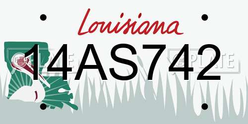 14AS742 Louisiana License Plate