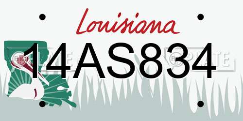 14AS834 Louisiana License Plate